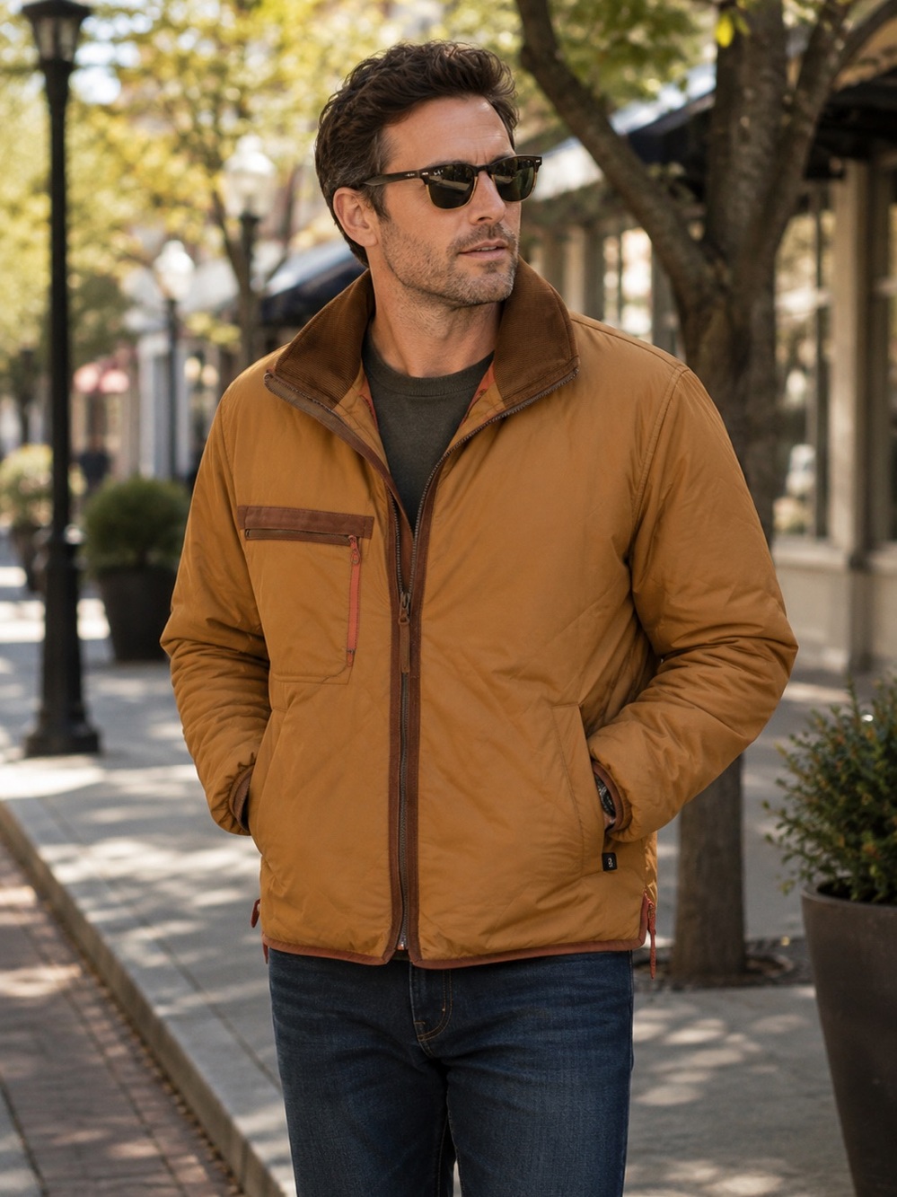 Prana Men's Brown Quilted Jacket‎